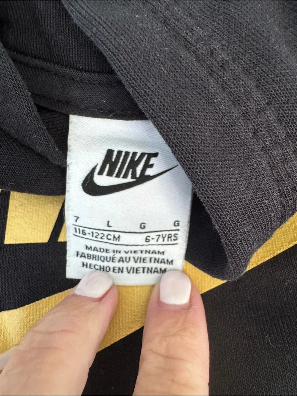 Nike Black Hoodie with Gold Swoosh Logo